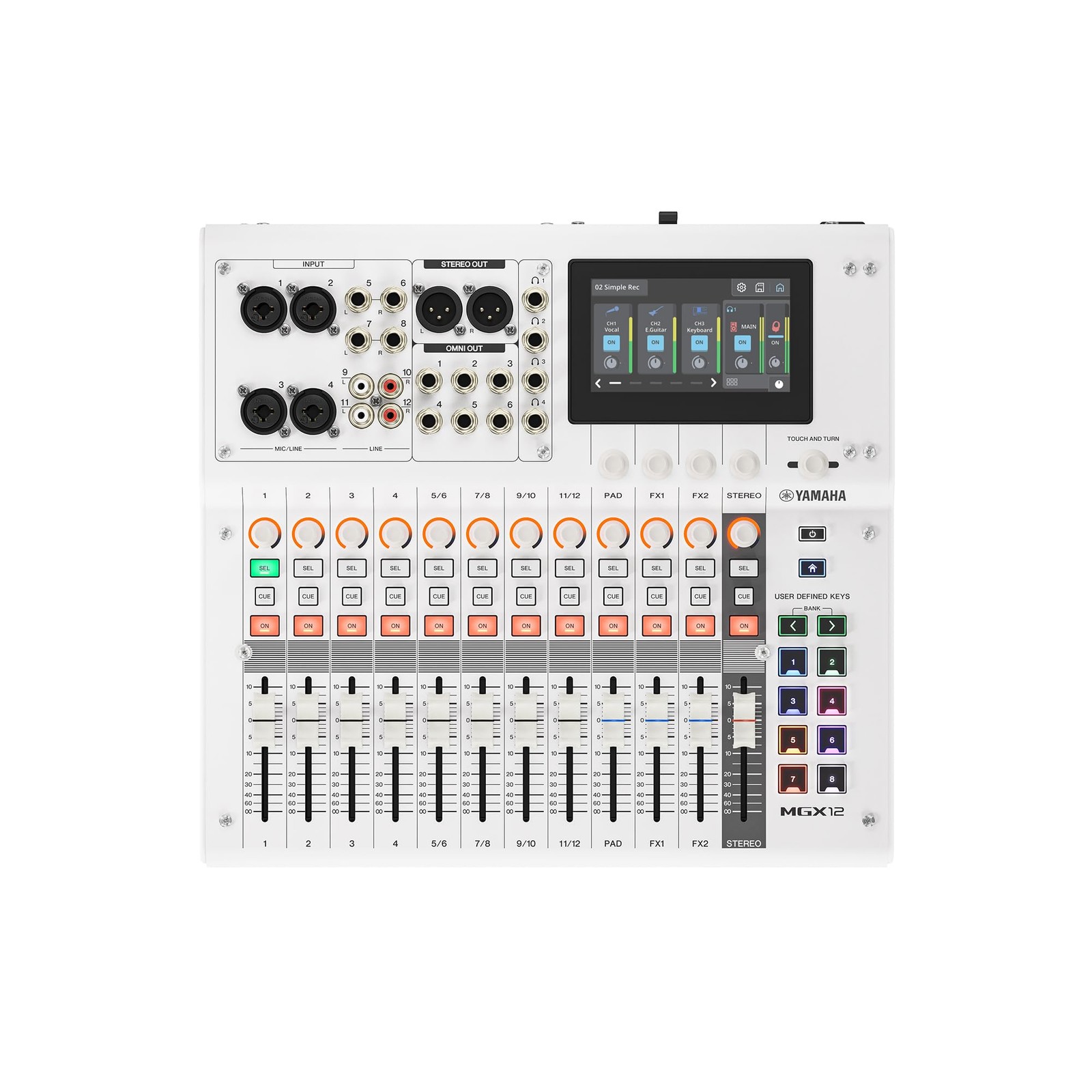 Yamaha MGX12-W 18-Channel Digital Mixing Console with Audio Interface (White)