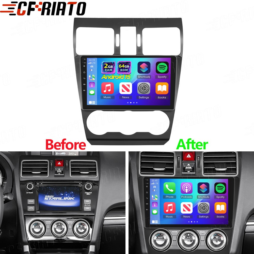 9" For 2015-2018 Subaru Forester/XV/WRX Android 15 Car Stereo Radio Carplay GPS