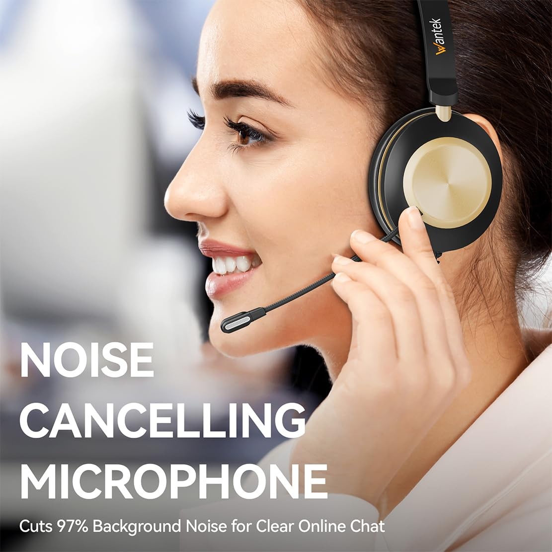 Headset with Mic, USB Headset with Microphone, Computer Headset with Noise Ca...