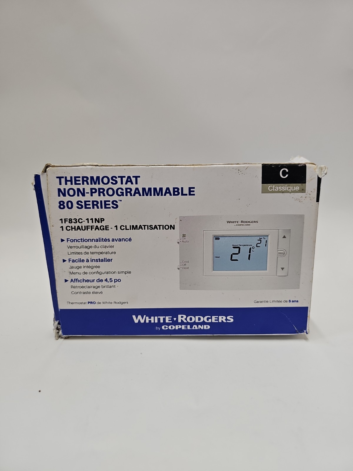 White Rodger 1F83C-11NP 80 Series Thermostat 1H/1C Non-Programmable NEW OPEN BOX