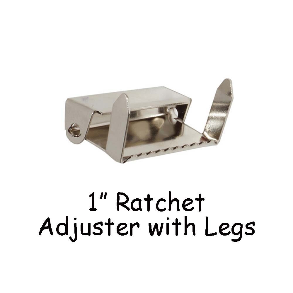 10 - 1" Ratchet Adjusters with Legs / Adjustable Suspender Slides - Nickel