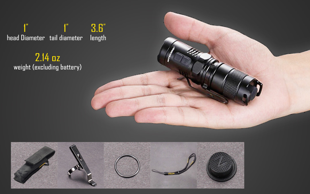 NITECORE MT10C 920lm Tactical Red & White Flashlight with Rechargeable Battery