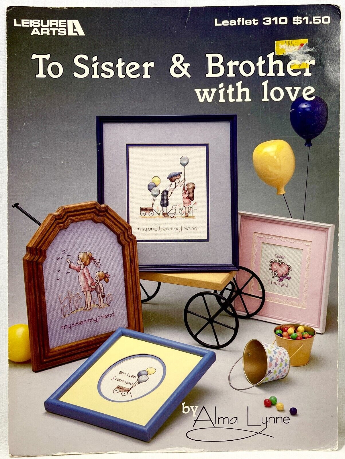 1984 LA To Sister & Brother With Love 310 Cross Stitch Pattern Book Vintag 13088