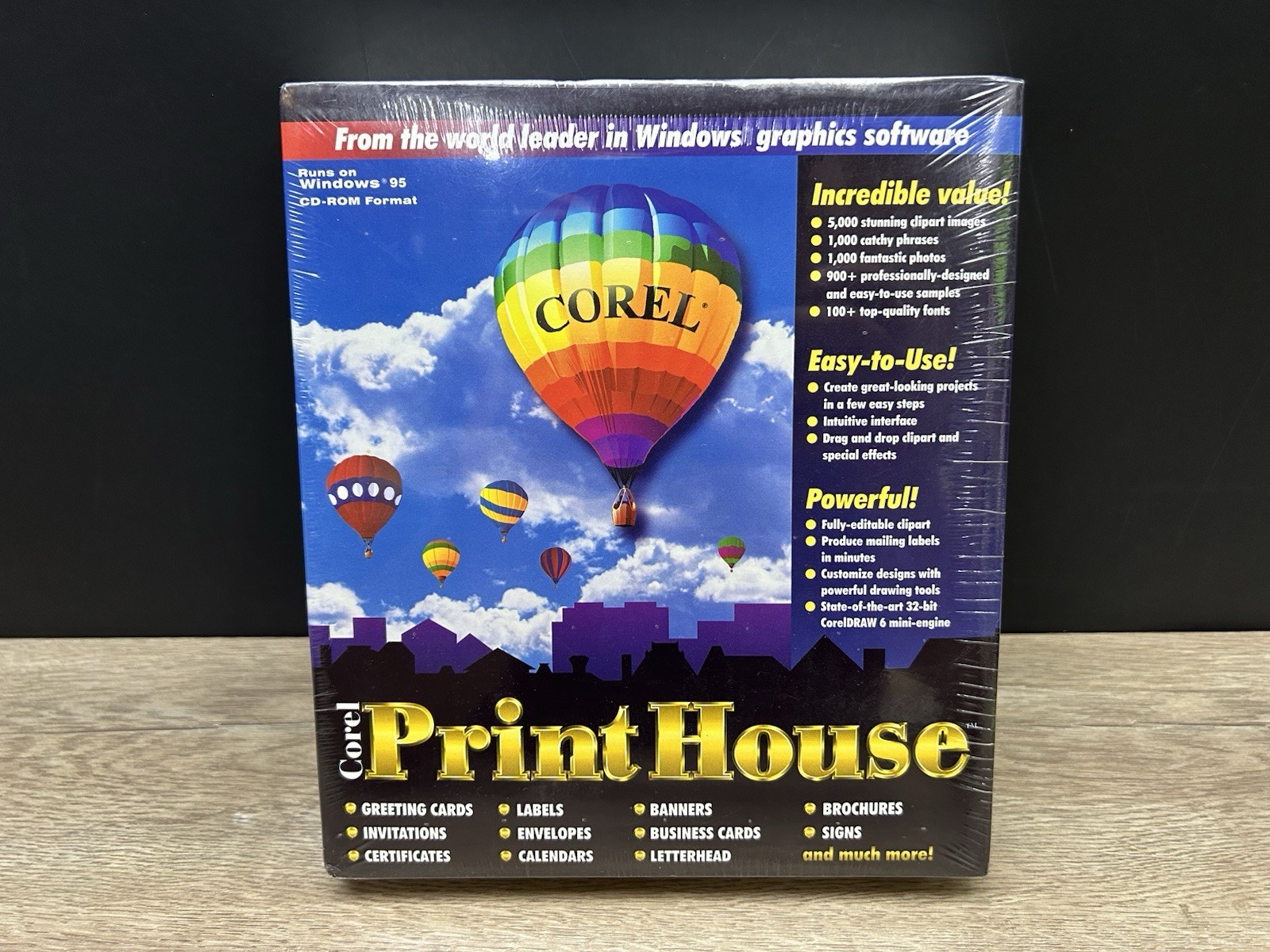 Vintage 1995 Corel Print House CD-ROM Format Runs on Windows 95 NEW Sealed