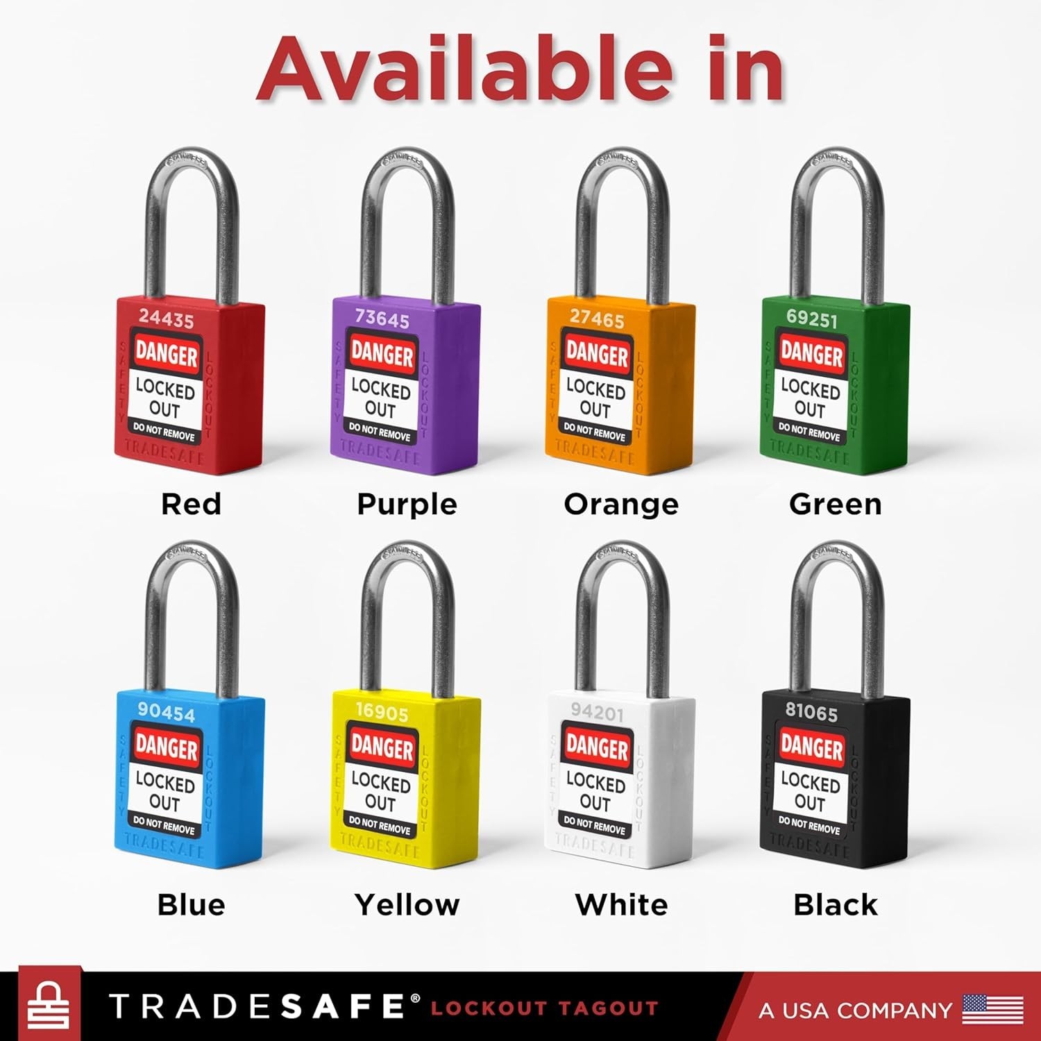 Lockout Tagout Locks Set - 10 Red Loto Locks, Lockout Locks Keyed Different, ...
