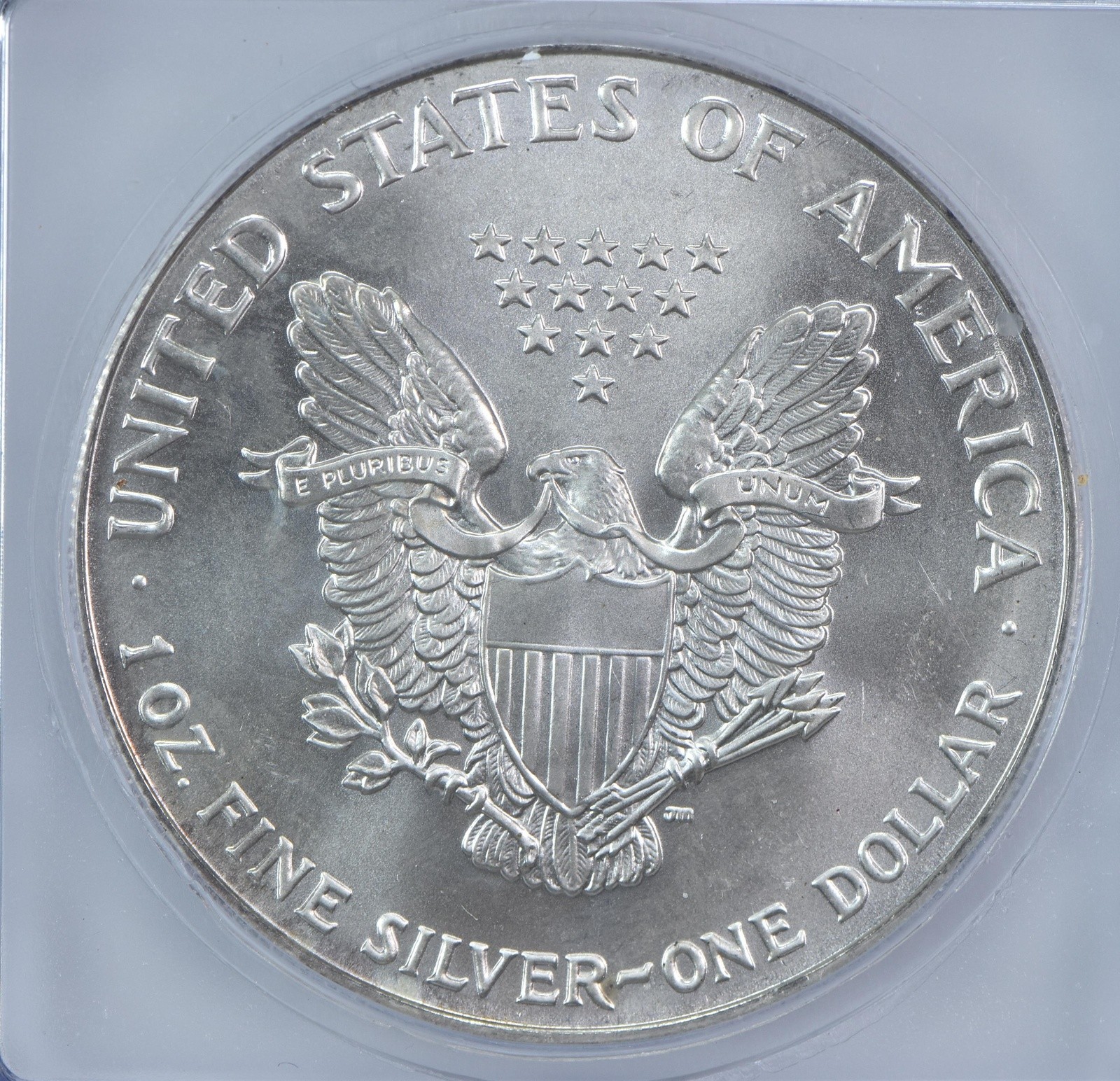 1993 American Silver Eagle Mint Error Struck Thru Authentic ICG