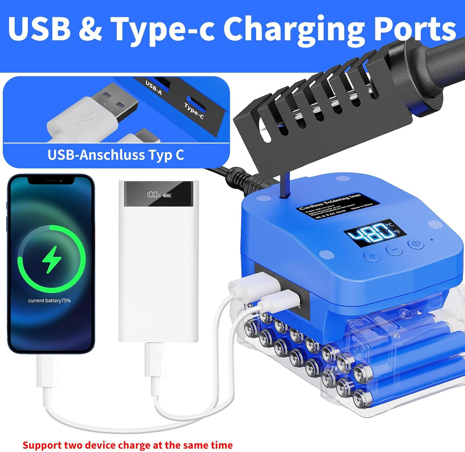 Cordless Soldering Iron for Kobalt 24V Battery,60W Portable Electric Soldering