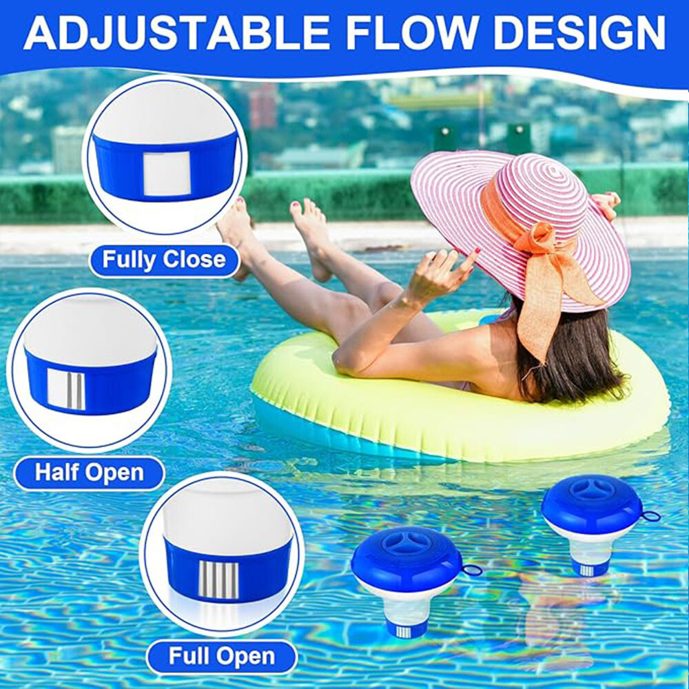 Floating Spa Chlorine Dispenser Twist Lock Cap,Adjustable Flow,Small Pool Safe
