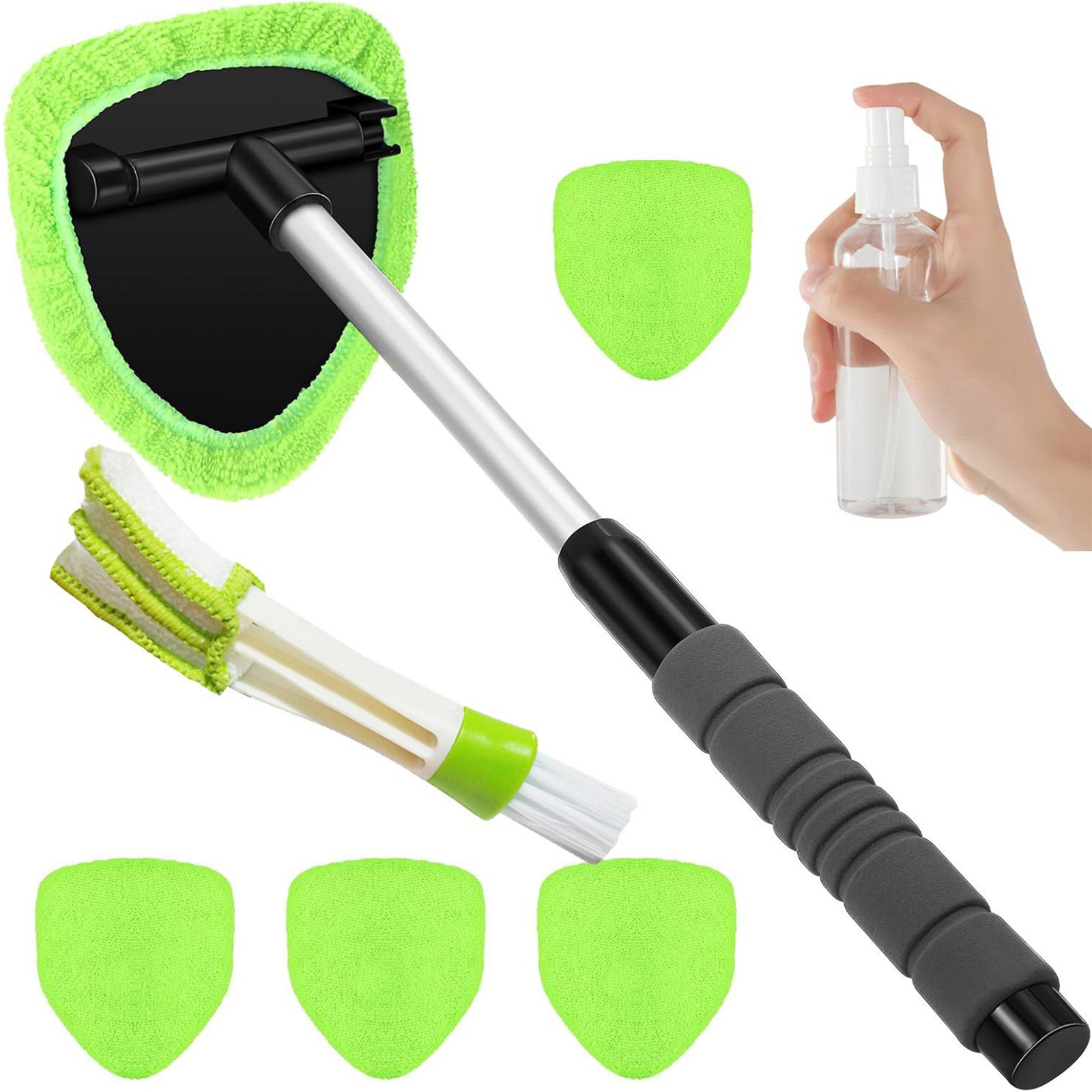 Windshield Cleaning Tool Kit Car Window Glass Wiper Cleaner Brush Pad Extendable