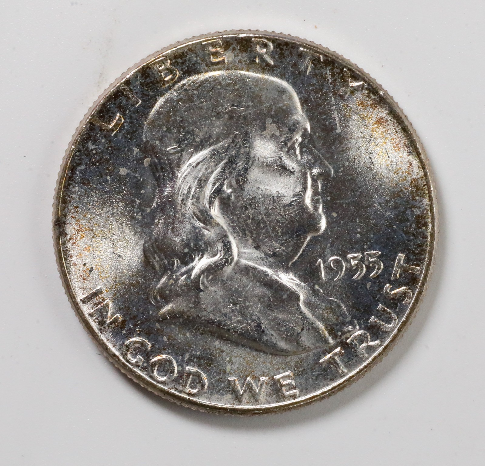 1955  Franklin half dollar silver coin Key date - BU