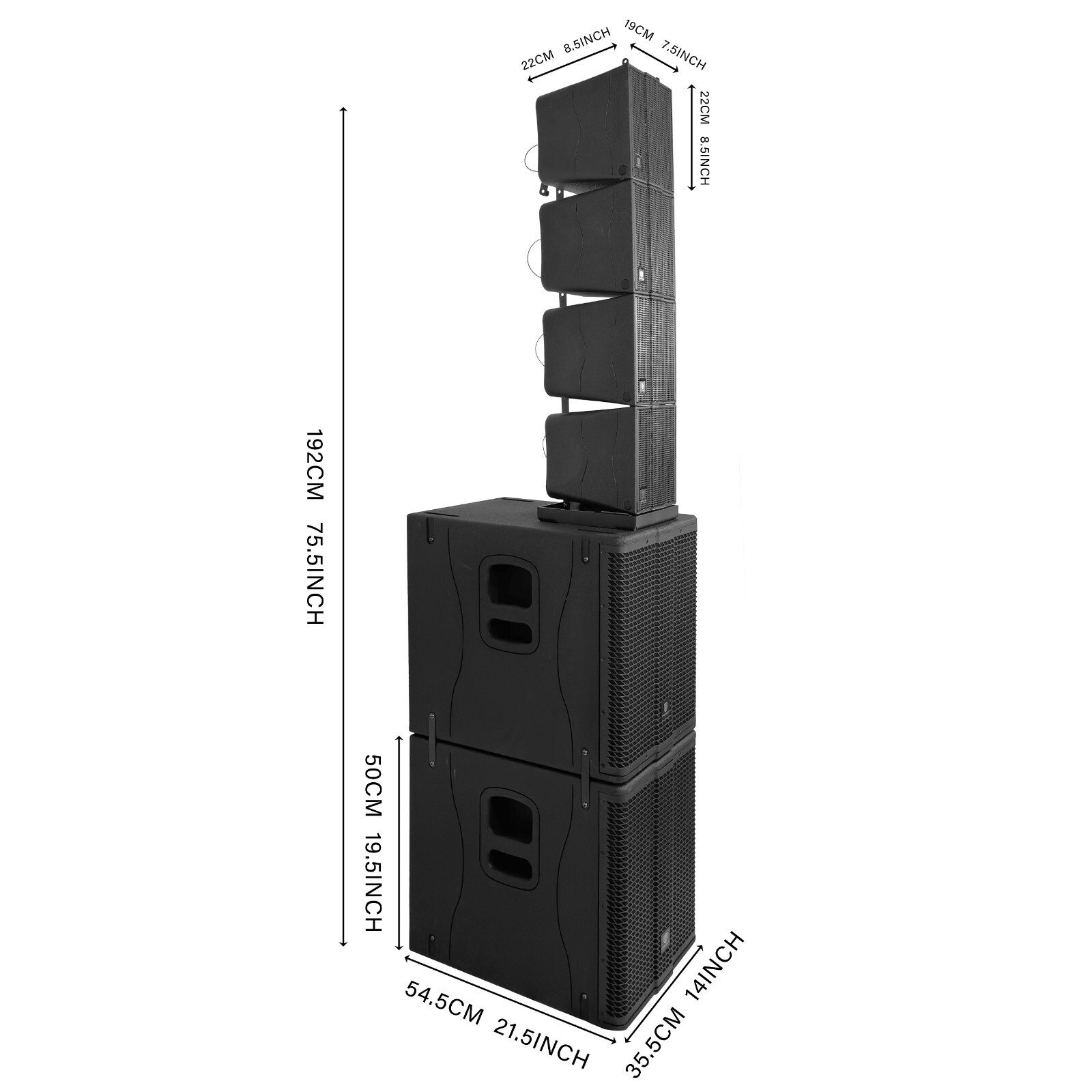 proreck Stage 12 Pro PA Line Arrays Speaker System Dual 12" Subs Bluetooth