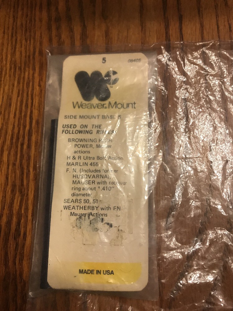 Weaver Mount 5 Side Mount Base 08405 Sears 50,51-Brand New-SHIPS N 24 HOURS