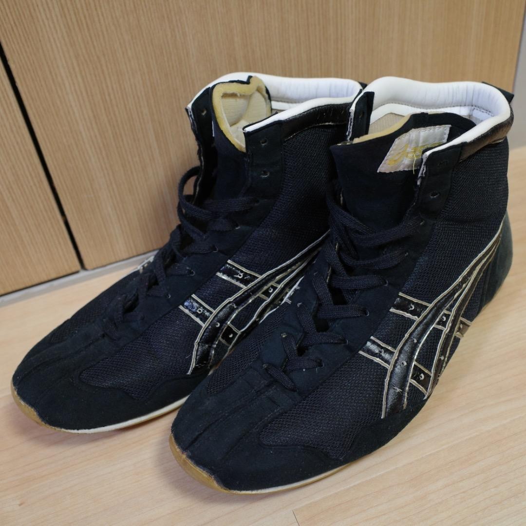 Asics Boxing Shoes Black Gold Black Laces  US8.5 (26.5cm) Used