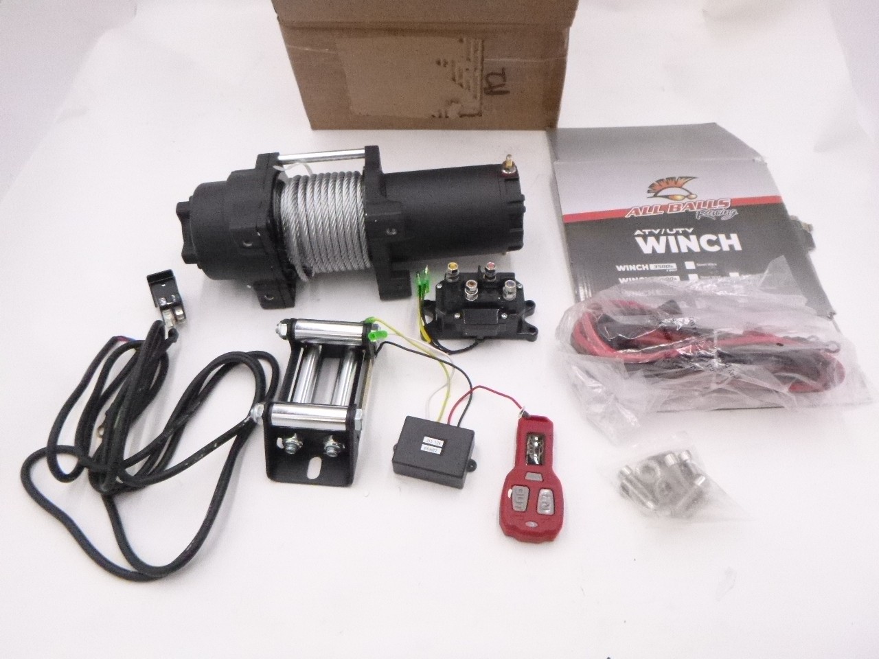 All Balls Racing Winch 4500 Lb. w/Steel Wire 431-01025 SEE DESC