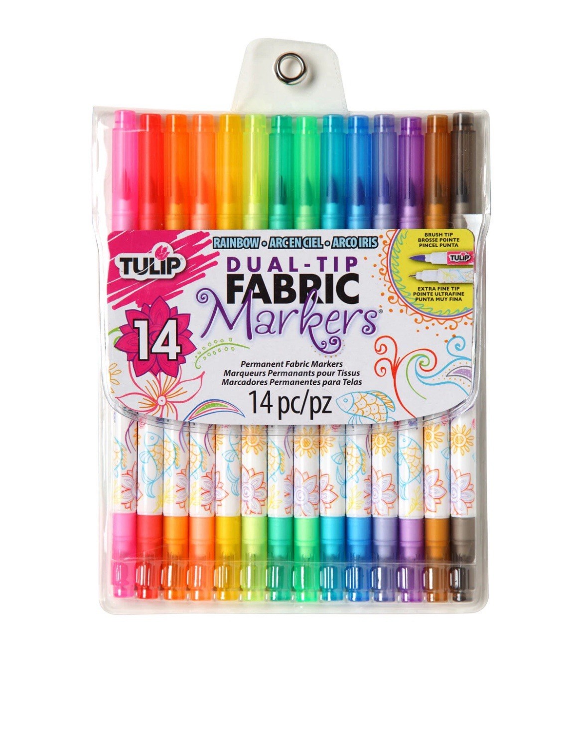 Tulip Dual-Tip Fabric Marker Set 14pc-Assorted Colors. New!