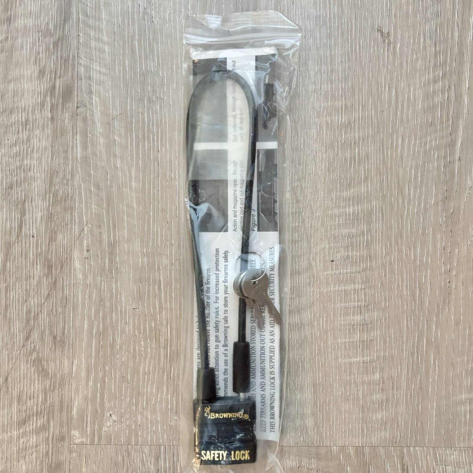 Browning Firearm Safety Lock w/ 2 Keys Cable Gun Lock Universal Rifle Pistol