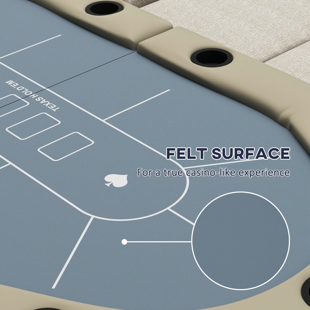 Poker Table Foldable,Oval Blackjack Texas Holdem Poker Game Table