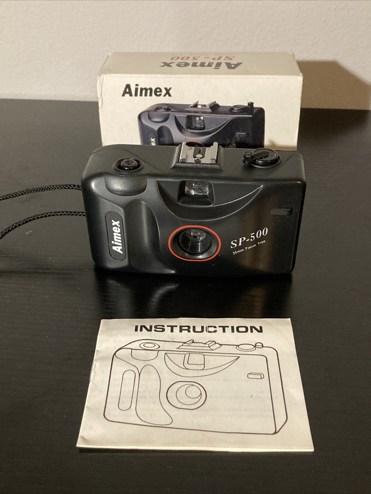 Aimex SP-500 35mm Focus Free Camera Black in Original Box w/ instructions NEW