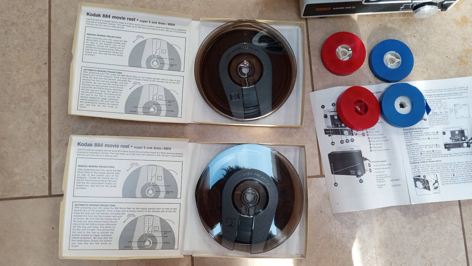 Eumig Mark 610D Projector in Excelent Condition With Reels Case Manuals Etc