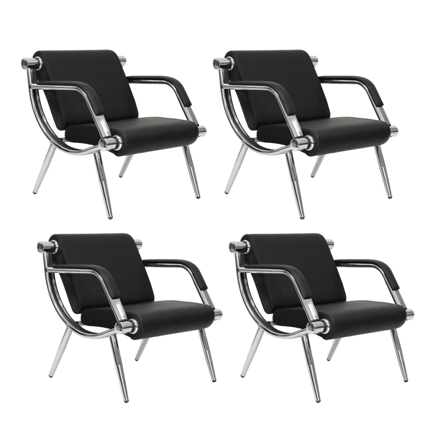 Set of 4 PU Leather Waiting Chair Seat Sofa Waiting Room Reception Seat Chair