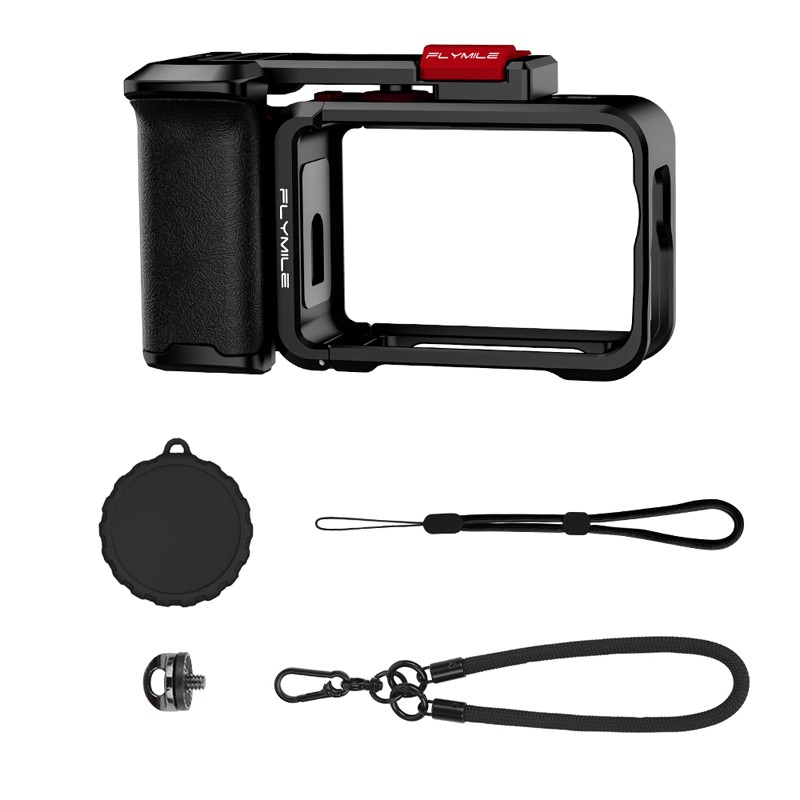 Aluminum Handheld Case +Lens Cover Hand Grip For DJI ACTION 6 Camera Accessories