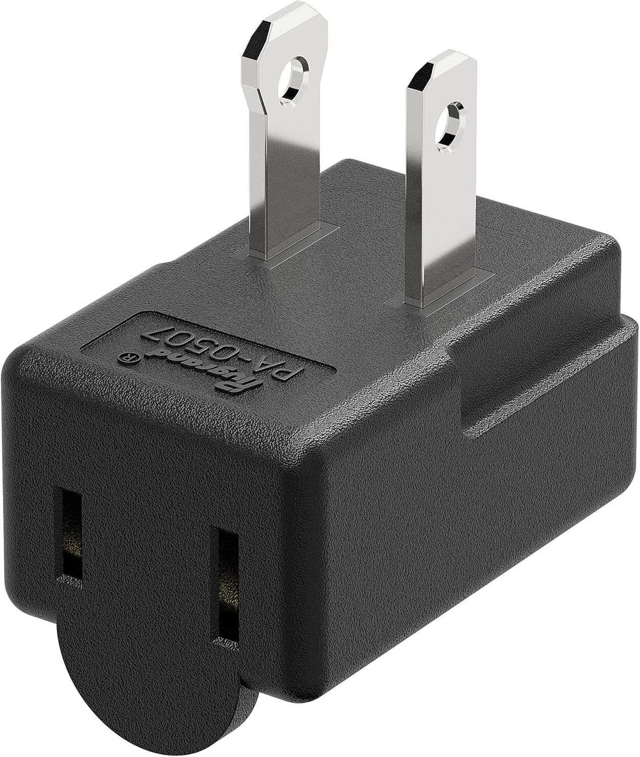 Right Angle Adapter,2-Prong 90 Degree Upward Angled AC Adapter, Polarized 2-Pron