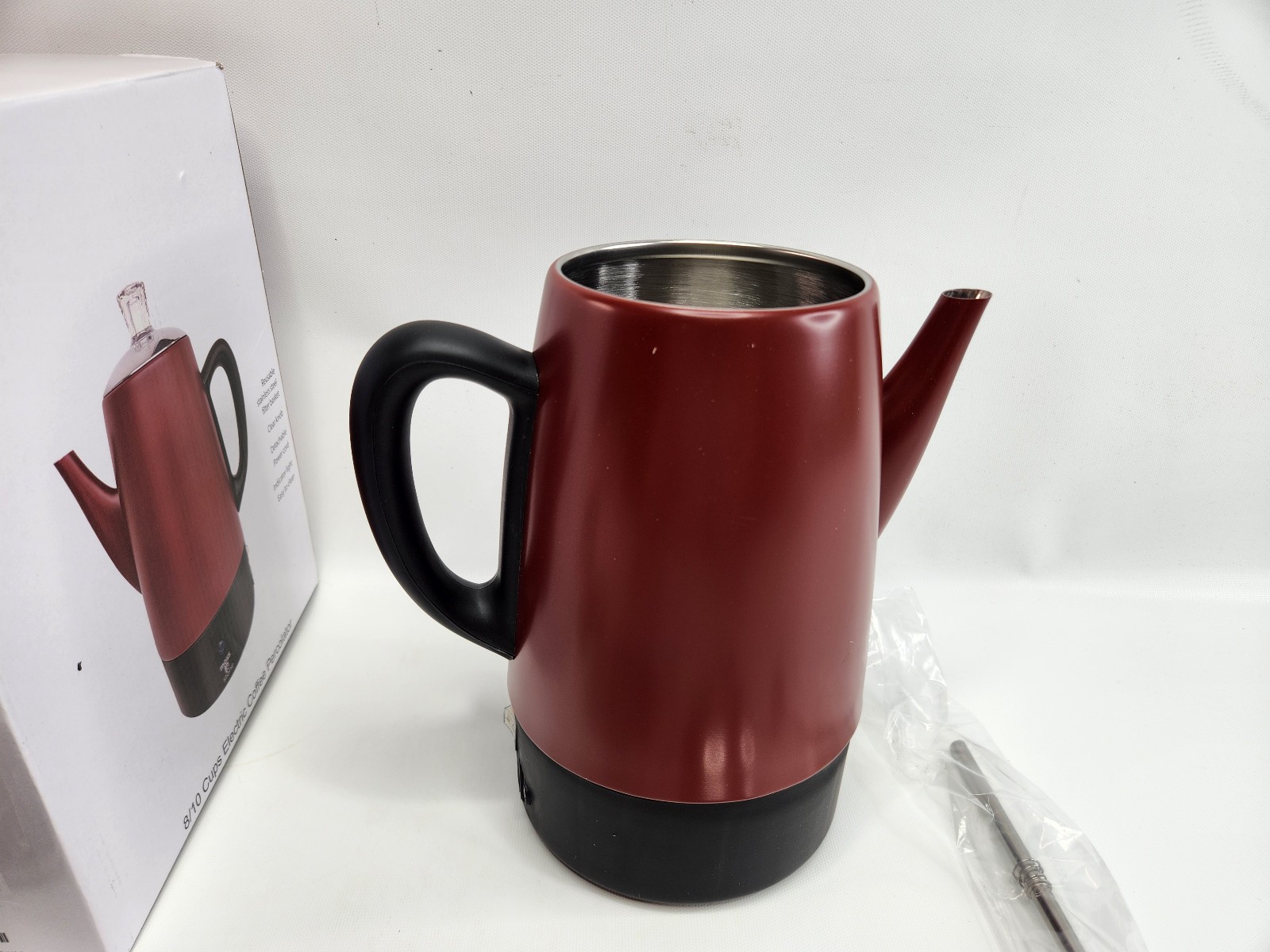 Moss & Stone Electric Coffee Percolator – Red Body Coffee Maker EPMRD-8MS