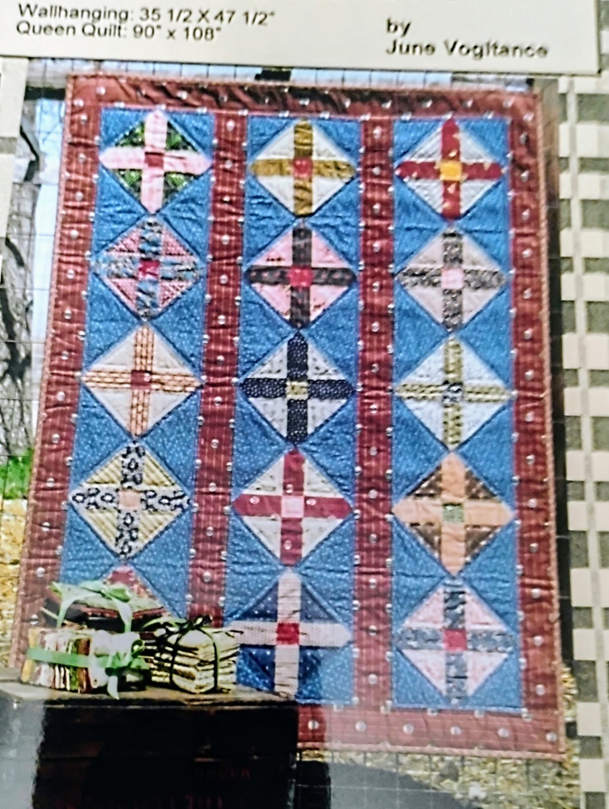 CROSSBARS Pieced Quilt Pattern Wall Lap Baby Crib & Queen