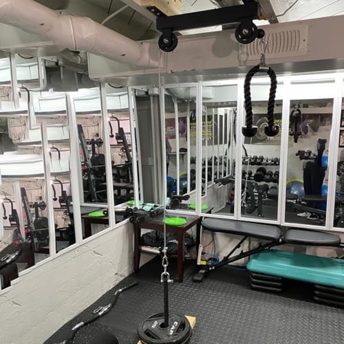 Ceiling Mount Gym Pulley System Stand, LAT Pulldown Squat Rack Attachments for D