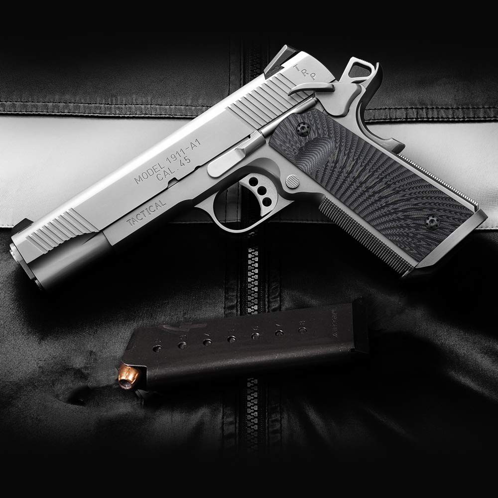 Cool Hand 1911 Grips, Magwell Cut, Full Grey/Black