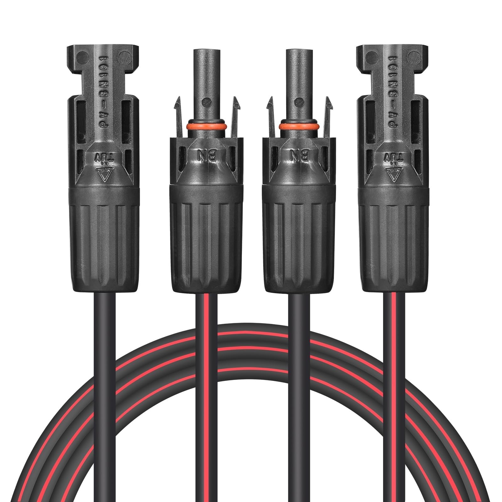 Solar Cable 20 Feet 2x12 AWG Twin Wire Solar Extension Cable, Copper Strand w...