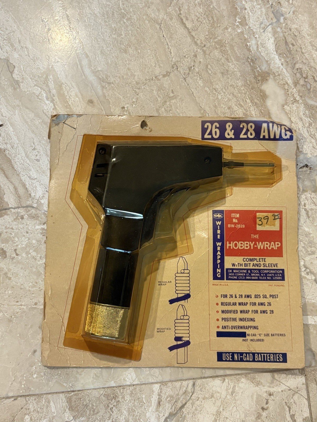 OK Industries Wire Wrapping Tool - battery powered - bw-2628 - NEW OLD STOCK