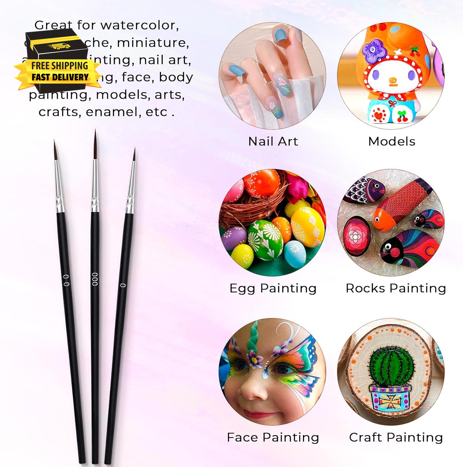 30 Pcs Tiny Detail Paint Brushes Set, Micro Small Paint Brush with 3 Sizes, Mini