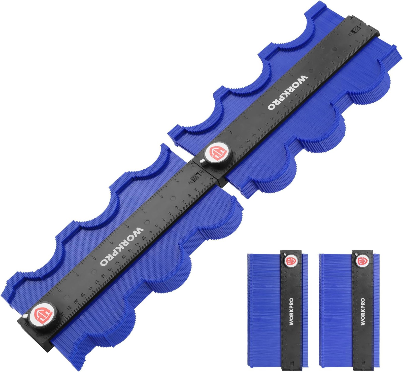 WORKPRO Connectable Contour Gauge (10+10 Inch), Profile Duplicator with Lock,...