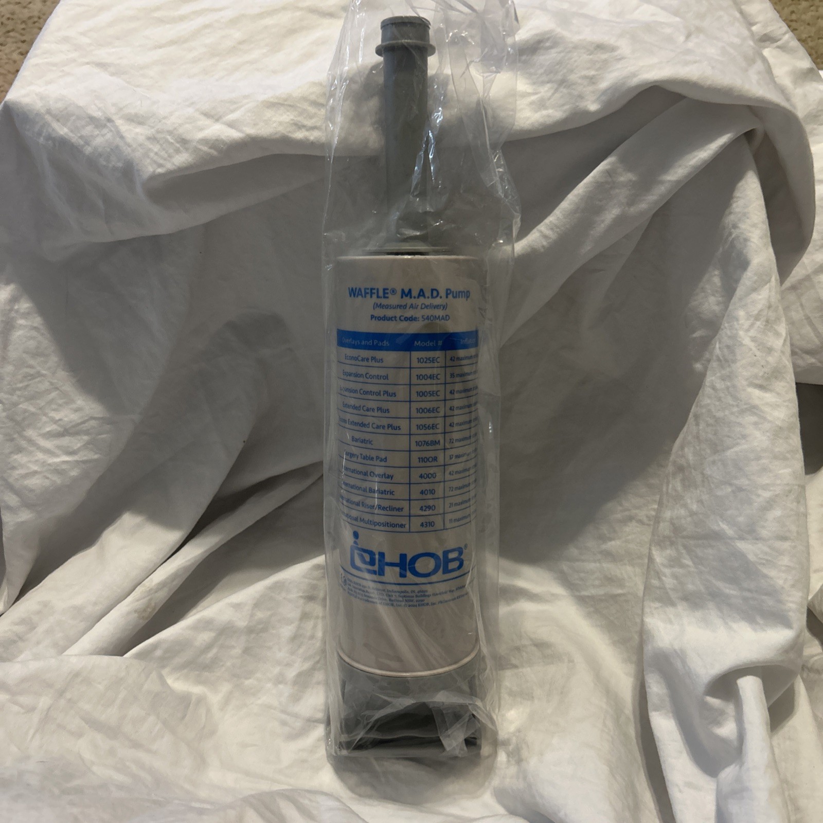 EHOB Waffle Mattress Inflation M.A.D Manual Air Pump Product Code 540MAD