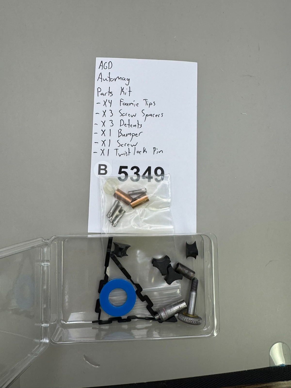 AGD Automag Parts Kit-4 x Foamie Tips-3 x Screw Spacers-3 x Detents-1 x Bumper