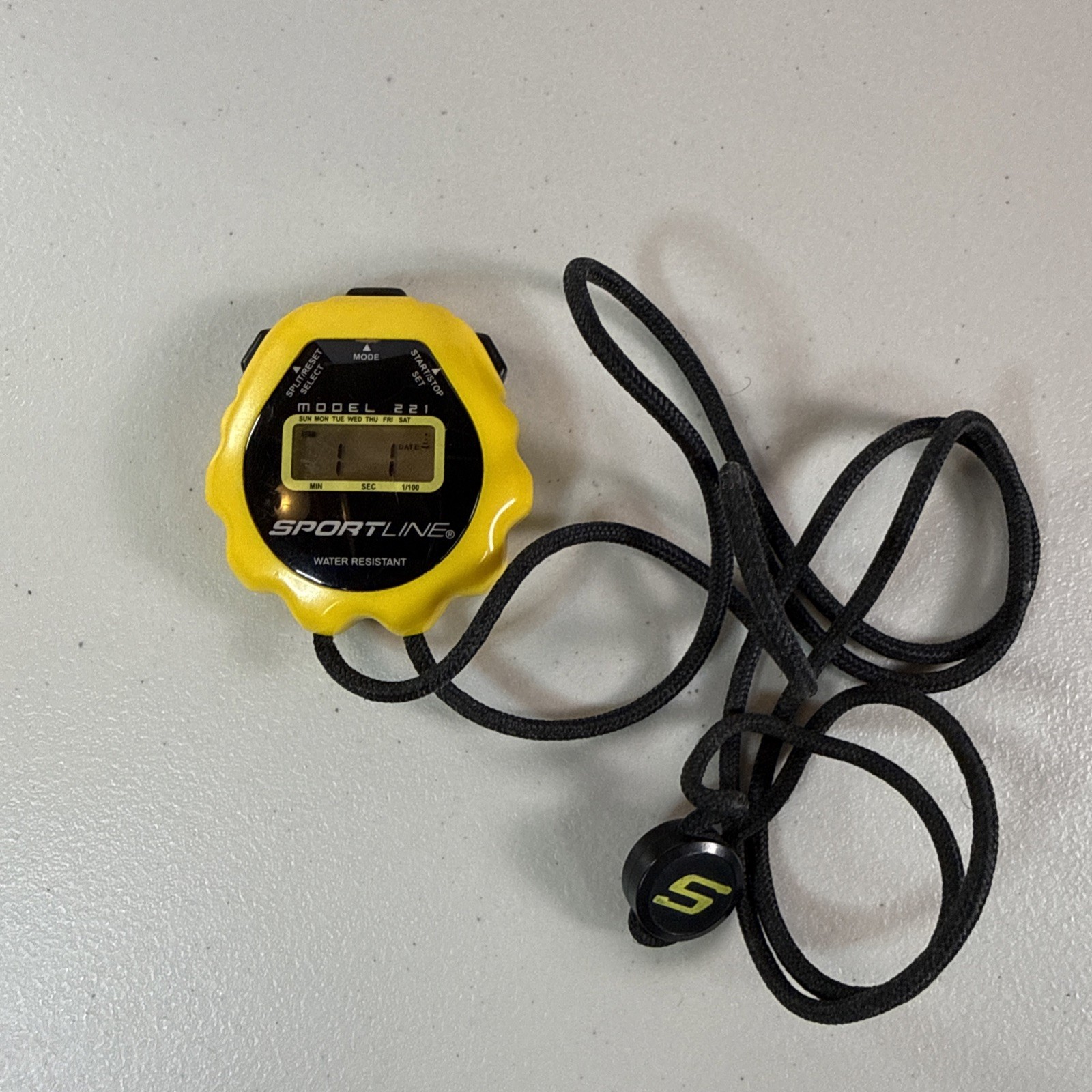 Sport Line Water Resistant Stopwatch Yellow 2004 EB Sports Group