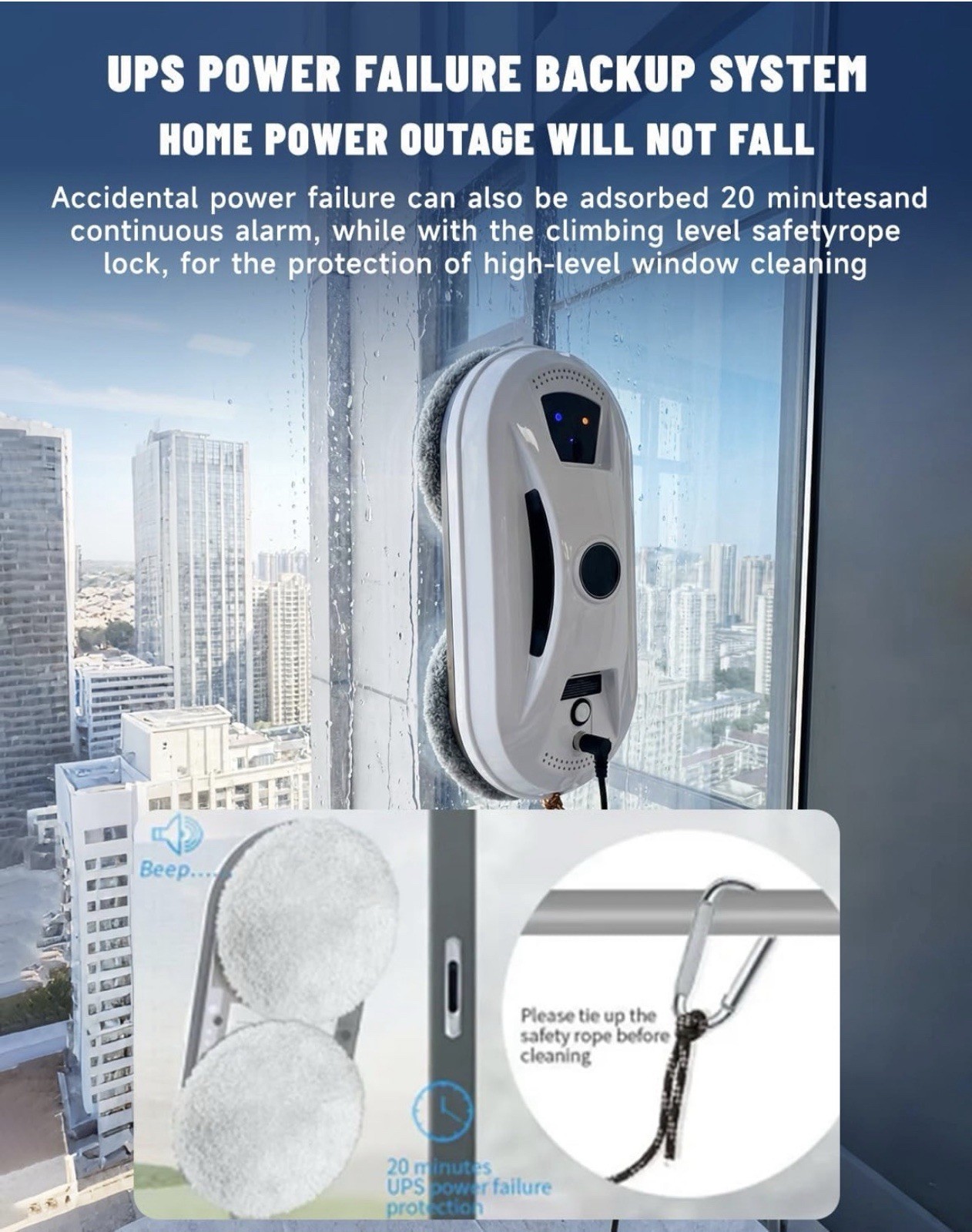 Automatic Window Cleaning Robot Smart Glass Cleaner with Remote Control