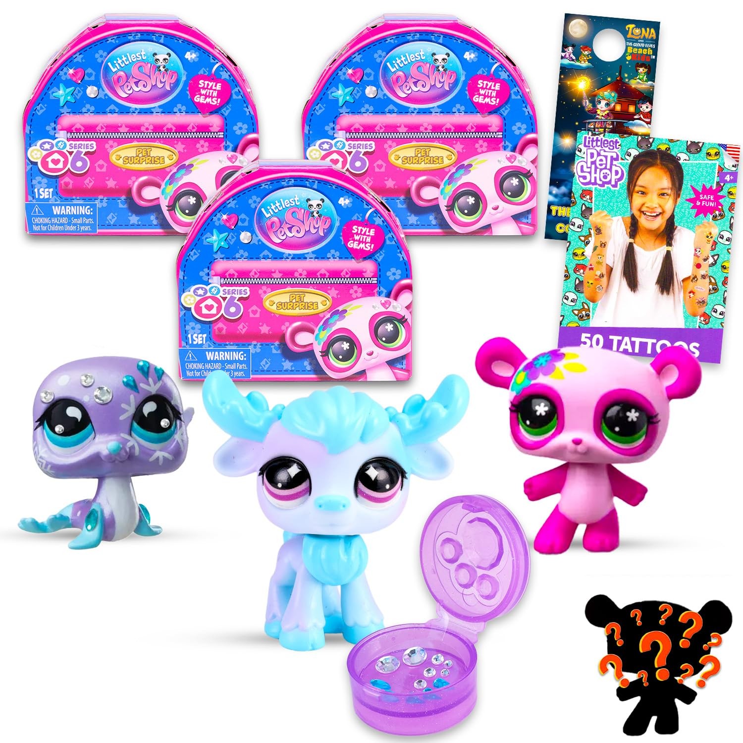 Littlest Pet Shop Blind 3 Pack 3 Lps Pet Surprise Series 6 Littlest Pet Shop