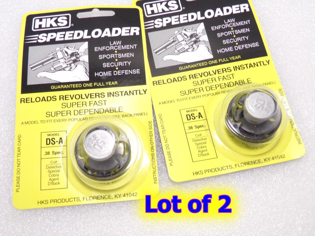 2 Lot HKS DS-A SpeedLoaders for COLT .38 Detective Spec Cobra Diamondback 6 Shot