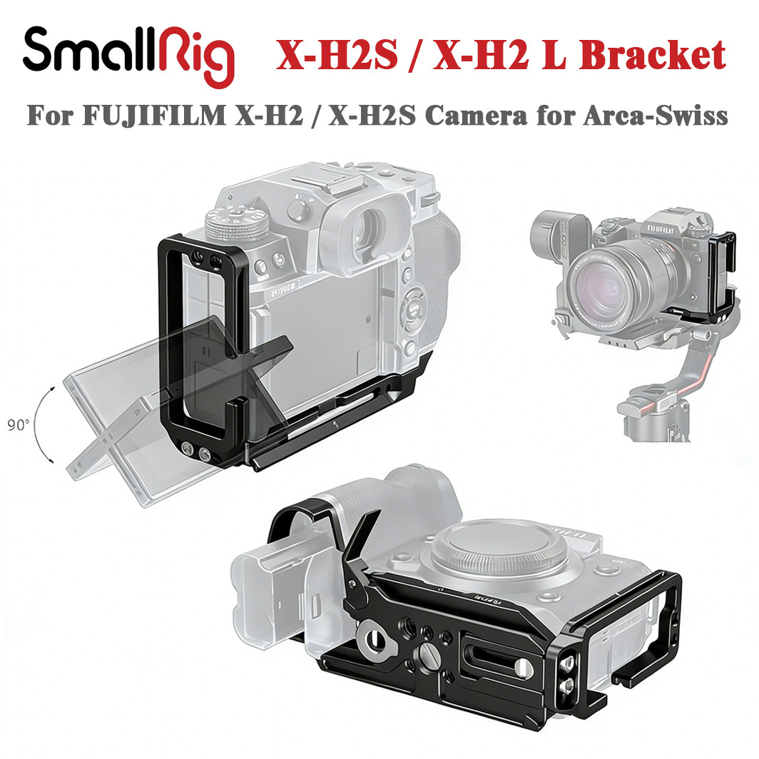 SmallRig L-Bracket for Fujifilm X-H2/X-H2S – Arca-Swiss, Quick Switch, Cold Shoe