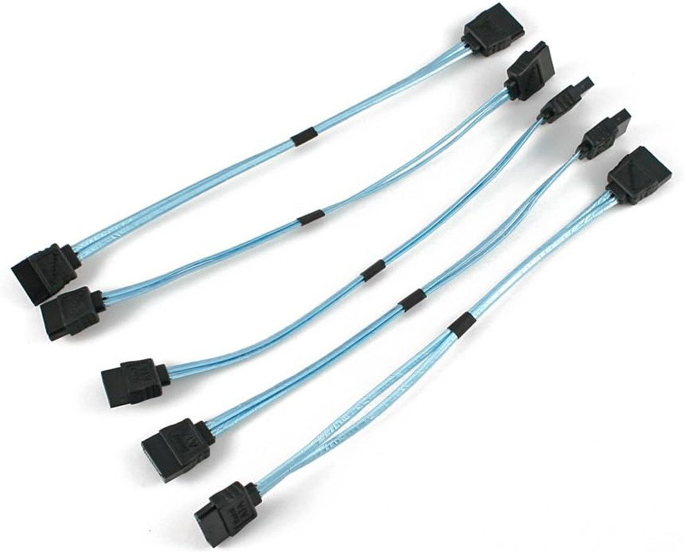 5 Pieces of 8" Inches (20Cm) Ultra Thin Straight to Straight SATA Cable