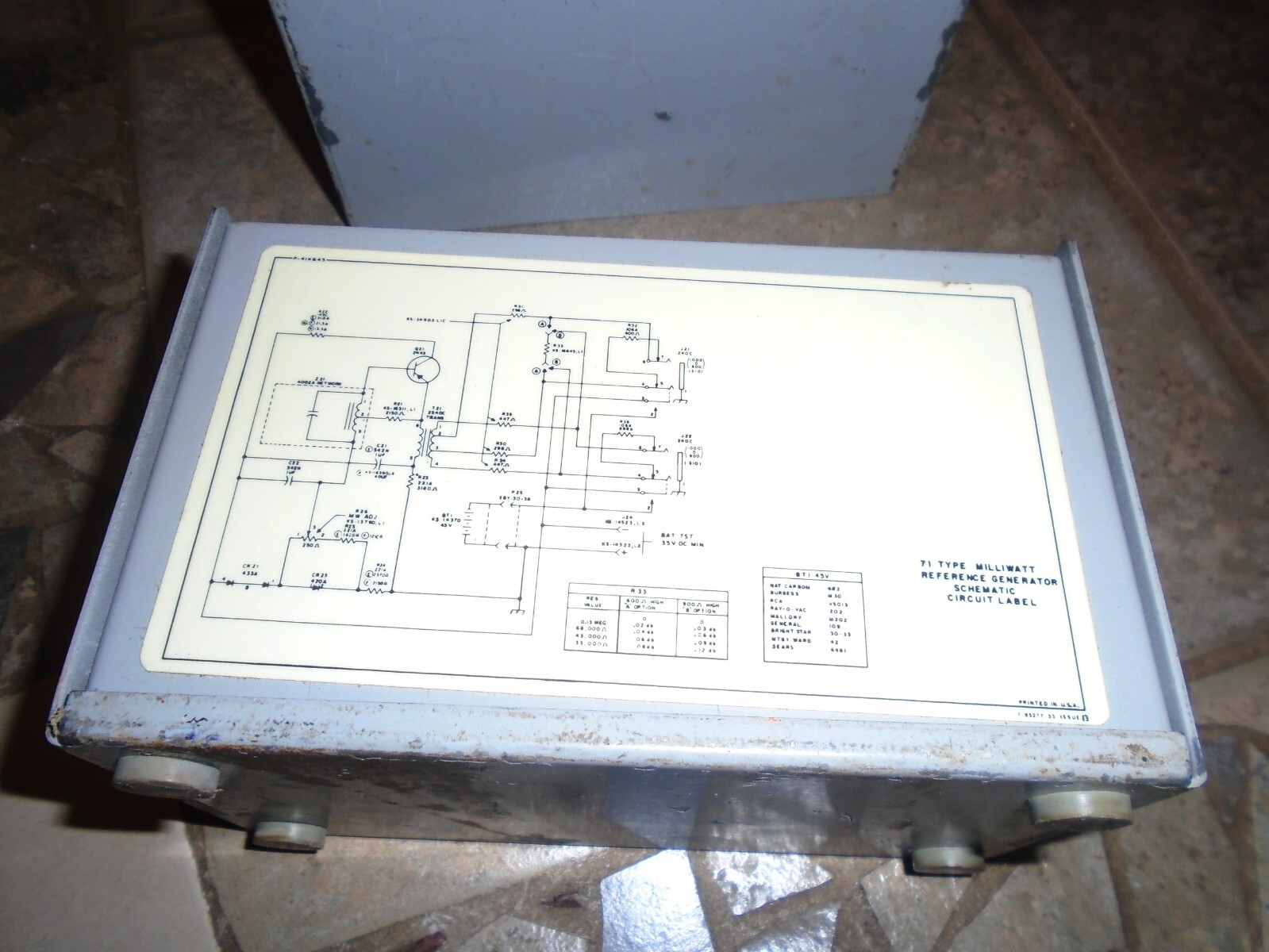 Vintage 1930s WESTERN ELECTRIC Milliwatt Reference Generator J94071B