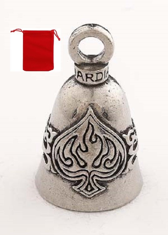 Tribal Spade Guardian Bell W/ RED BAG fits harley motorcycle ride bell gift