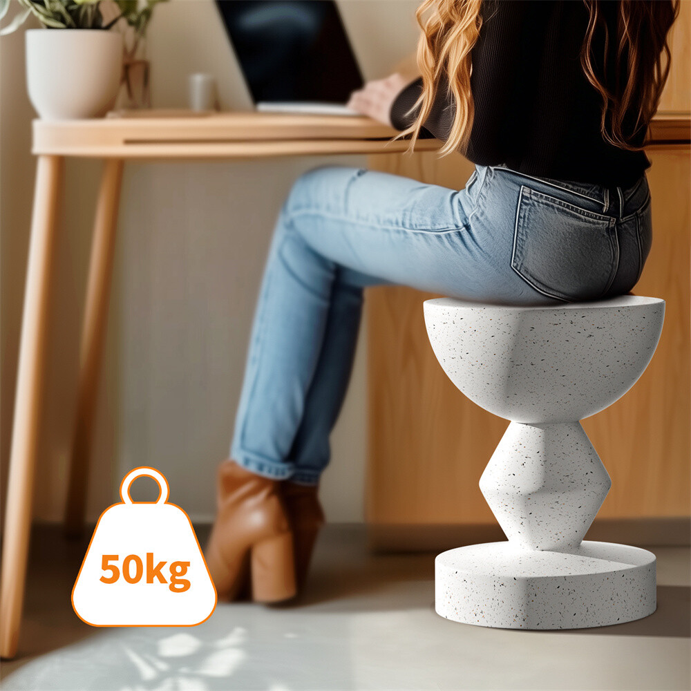 Concrete Side Table Modern End Table Compact Accent Table Indoor and Outdoor Use