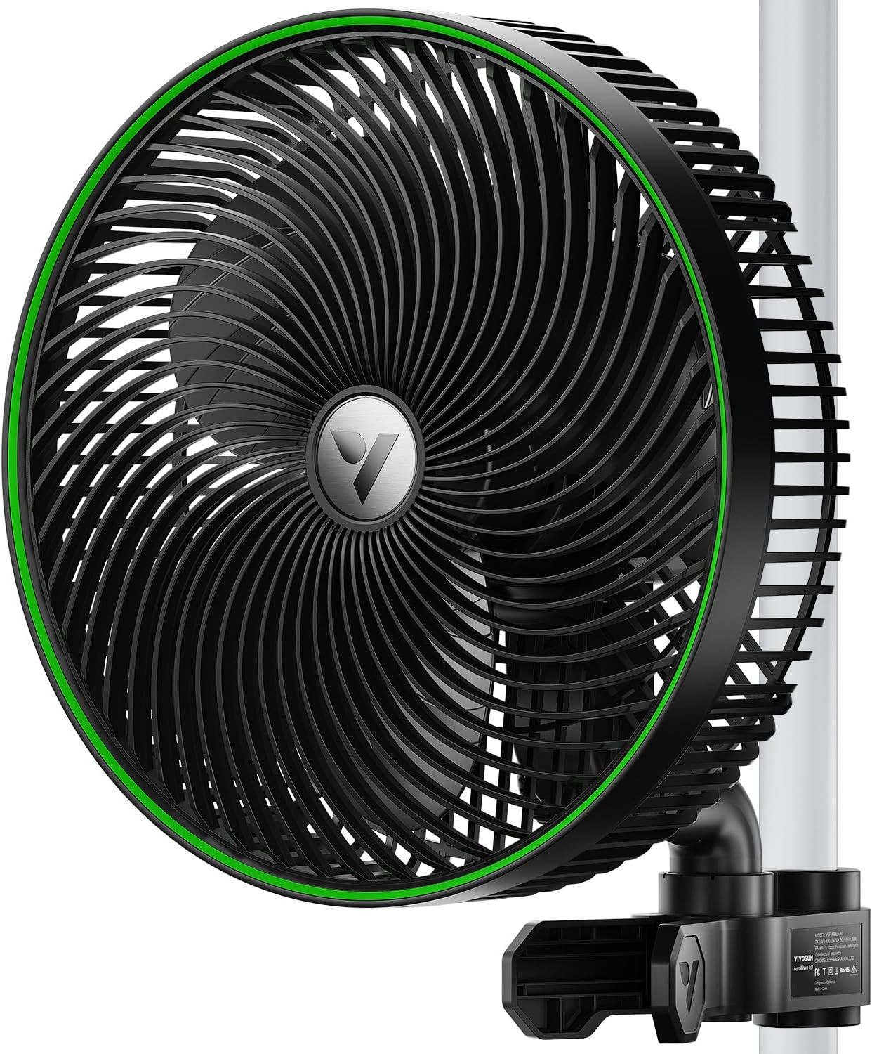 Ventilador E9 Grow 9in Oscilante WiFi Motor EC IP54 Flujo Aire Silencioso