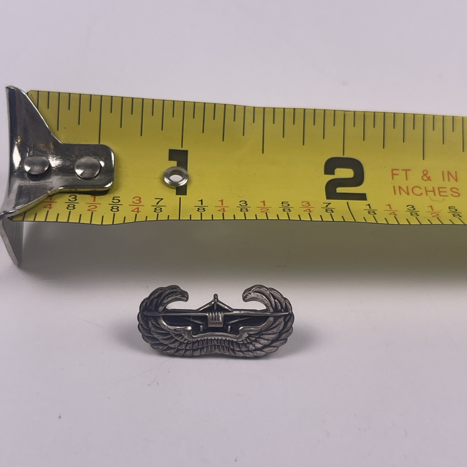 U.S. Military Army Airborne Glider Wings Badge Pin Insignia Silver Tone Device