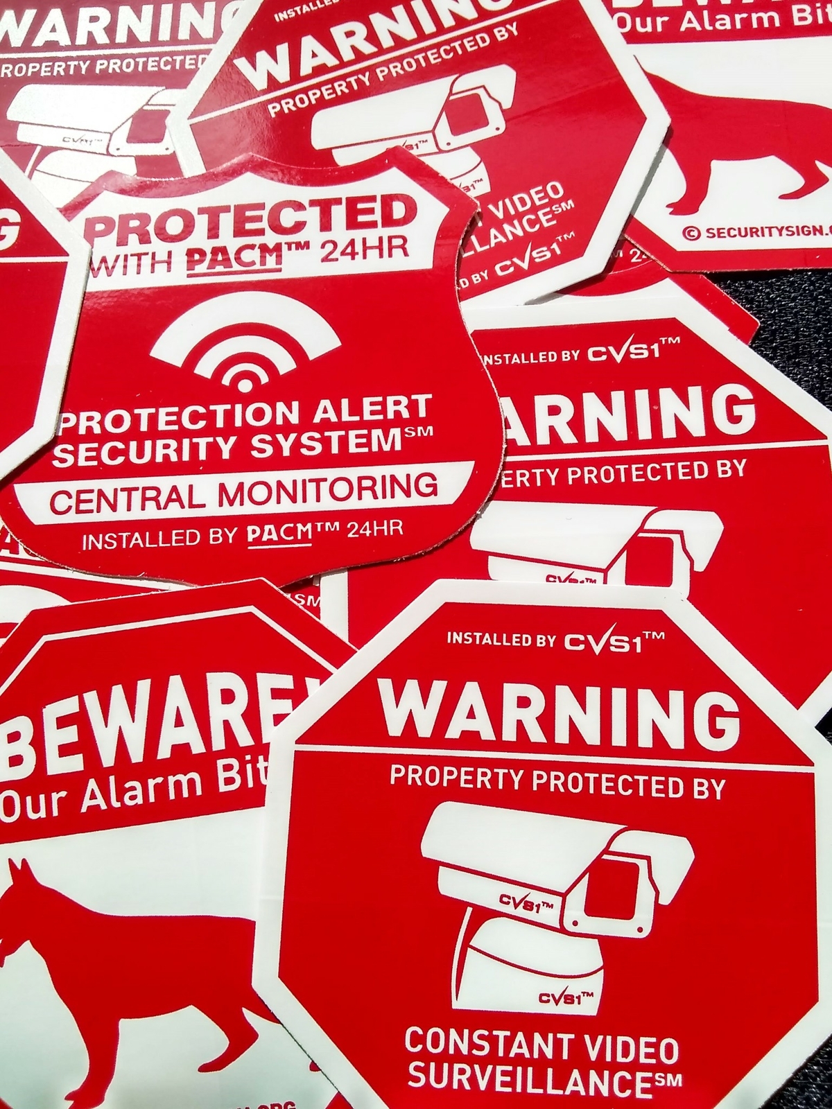 2 Alarm Stickers 5 Security Camera Decals 2 Dog Warning Sticker See Store