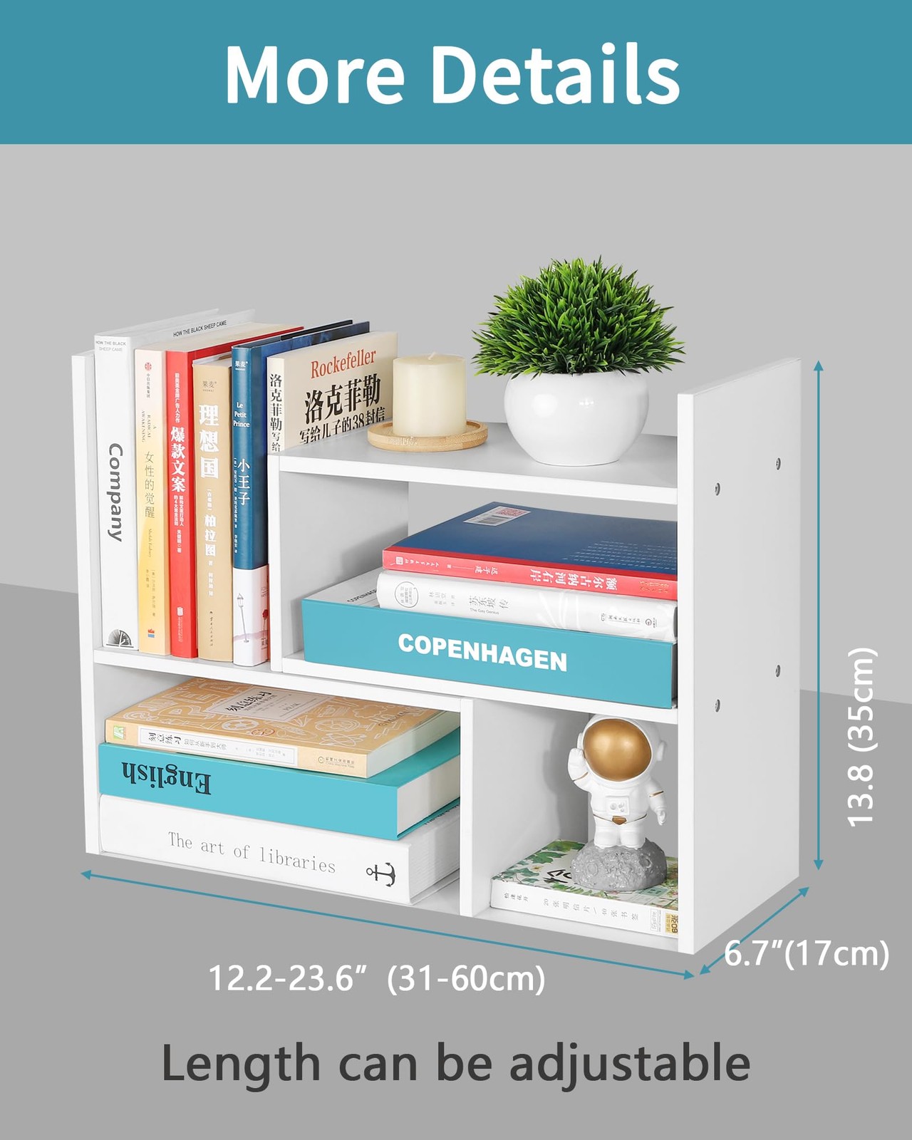 NOKAMW Desktop Shelf Organizer,Adjustable Stackable Office Storage Rack,Wood ...