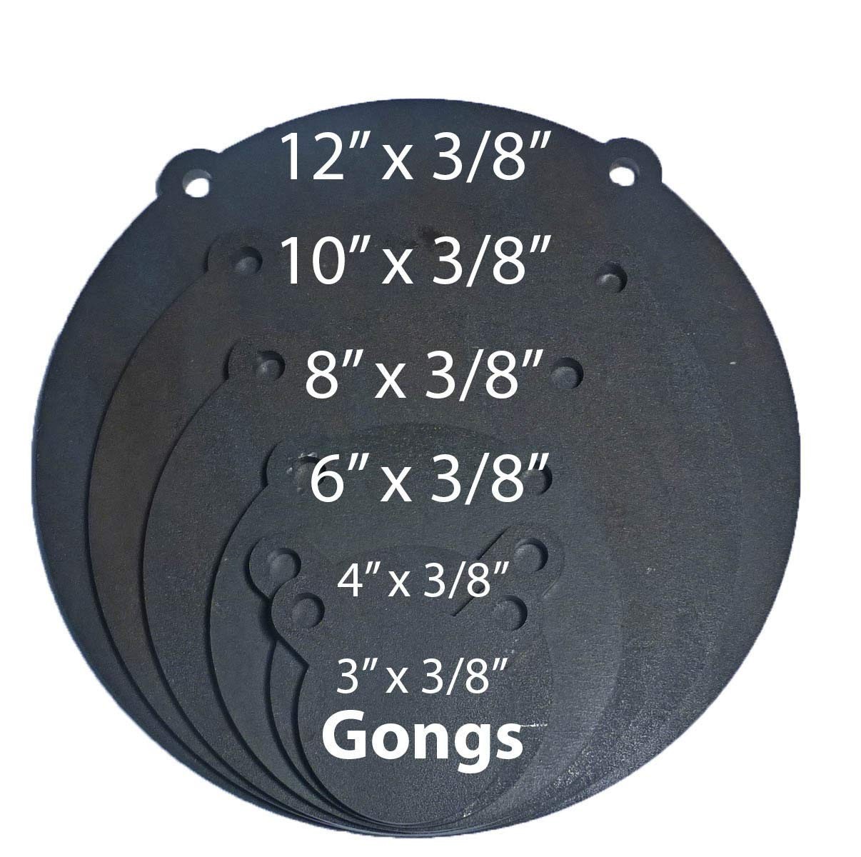 TSG 3/8" AR500 Steel Shooting Target Gong ( 3"/ 4"/6"/8"/10/12") & Accessories